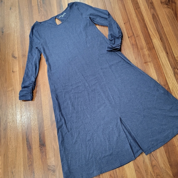 Soft Surroundings Annette Dress Style #2FJ85 Boat neck Shirred Sleeves Size Med. - Picture 1 of 10